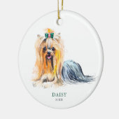 Yorkie Personalized Dog Pet Kerstmis Custom Keramisch Ornament (Links)