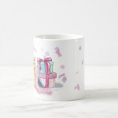 Yorkie Pink Feather Boa Coffee Cup Mok (Center)