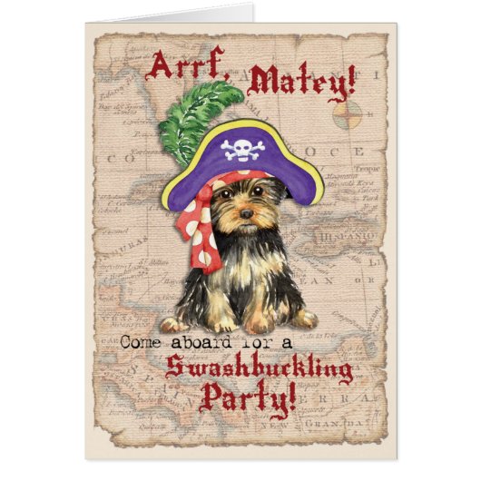 Yorkie Pirate Invitation (Voorkant)