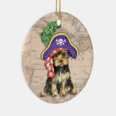 Yorkie Pirate Keramisch Ornament (Rechts)
