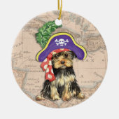 Yorkie Pirate Keramisch Ornament (Voorkant)