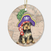 Yorkie Pirate Keramisch Ornament (Links)