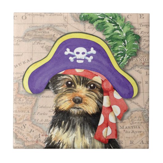 Yorkie Pirate Tegeltje (Voorkant)