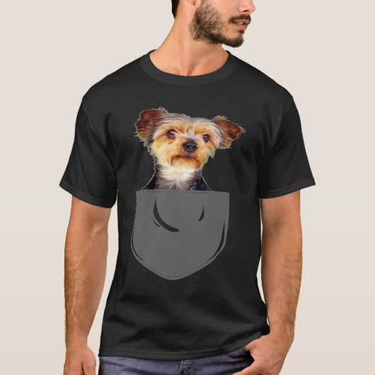 Yorkie Pocket Dog T-shirt (Voorkant)