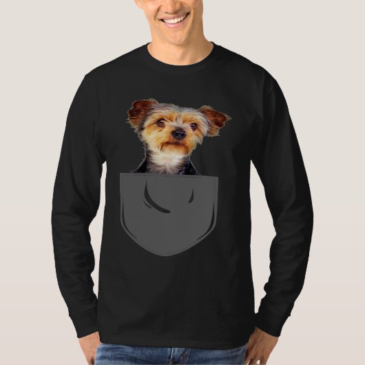 Yorkie Pocket Dog T-shirt (Voorkant)