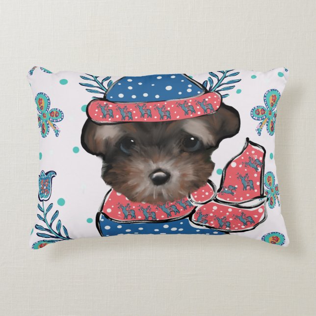 Yorkie Poo  Accent Kussen (Voorkant)