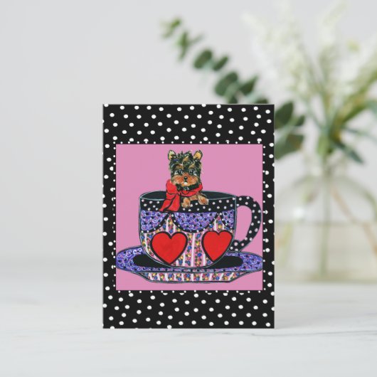 Yorkie Poo Briefkaart (Staand voorkant)