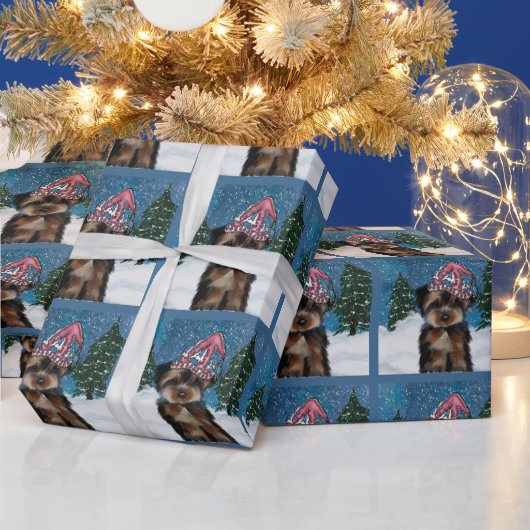 YORKIE POO CADEAUPAPIER (Feestdagen)