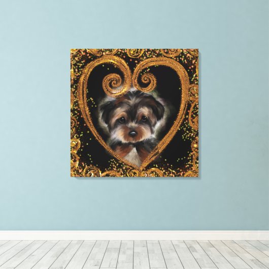 Yorkie Poo Canvas Afdruk (Insitu (Houten vloer))