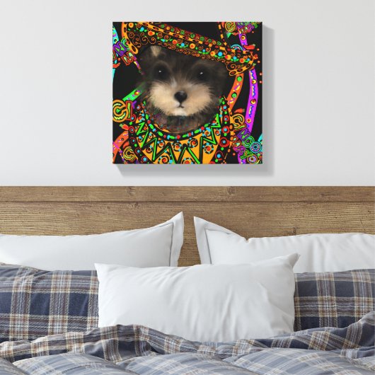 Yorkie Poo Canvas Afdruk (Insitu (Slaapkamer))