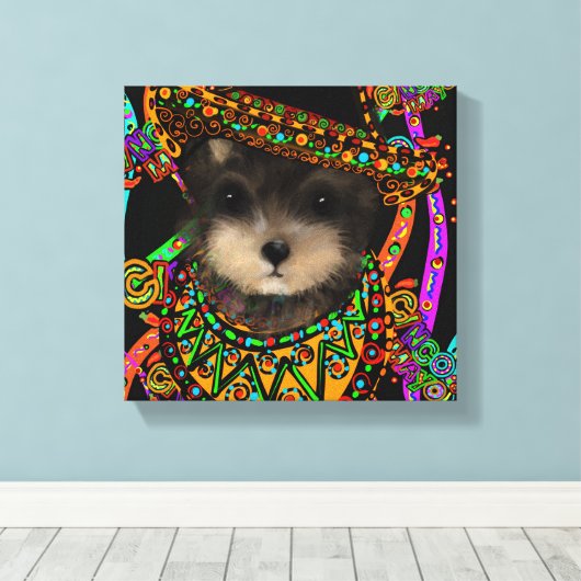 Yorkie Poo Canvas Afdruk (Insitu (Houten vloer))