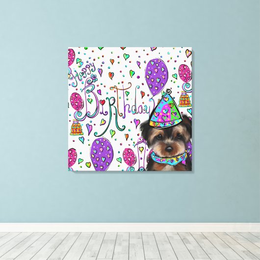 Yorkie Poo Canvas Afdruk (Insitu (Houten vloer))