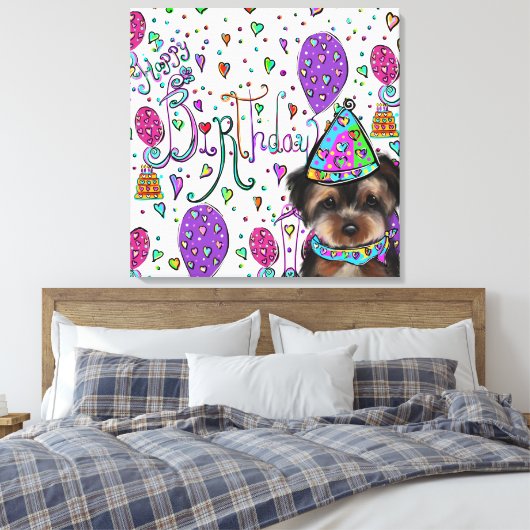 Yorkie Poo Canvas Afdruk (Insitu (Slaapkamer))