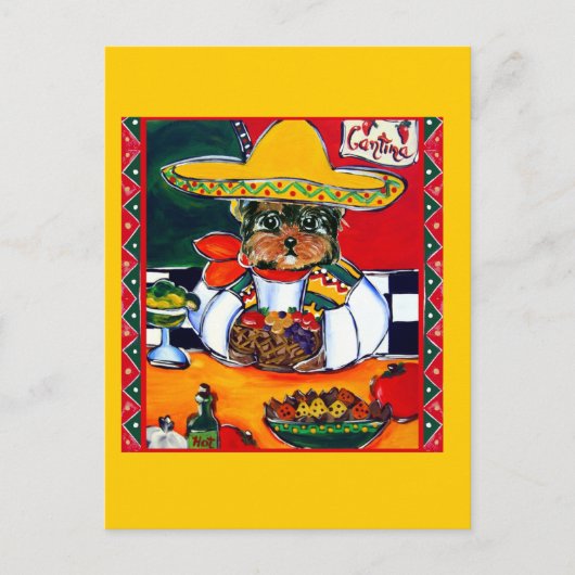 Yorkie Poo Cinco de Mayo Briefkaart (Voorkant)