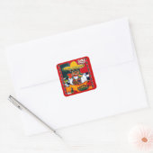 Yorkie Poo Cinco de Mayo Vierkante Sticker (Envelop)