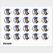 Yorkie Poo Engel Ronde Sticker (Vel)
