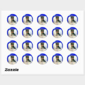 Yorkie Poo Engel Ronde Sticker (Vel)
