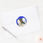 Yorkie Poo Engel Ronde Sticker (Envelop)