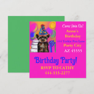 Yorkie Poo Feestje Kaart