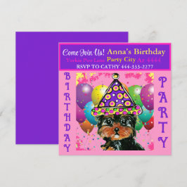 Yorkie Poo Feestje  Kaart