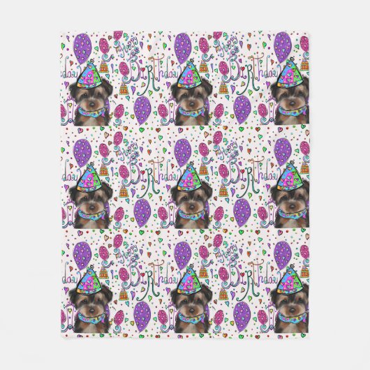 Yorkie Poo Fleece Deken (Voorkant)