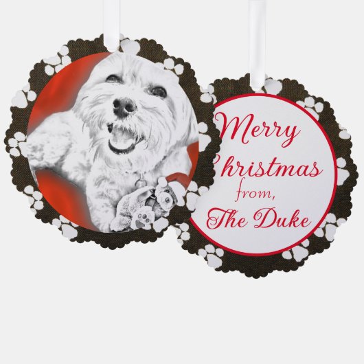 Yorkie Poo Gift Label Ornament Kaart (Voorkant / Achterkant)