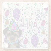 Yorkie Poo Glazen Onderzetter (Achterkant)