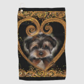 Yorkie Poo Golfhanddoek (Voorkant)