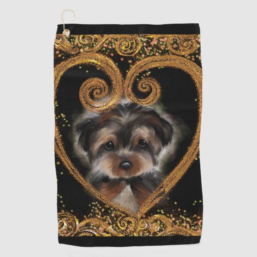 Yorkie Poo Golfhanddoek (Voorkant)