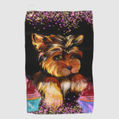 Yorkie Poo Golfhanddoek (Voorkant)