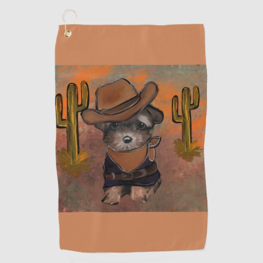 Yorkie Poo Golfhanddoek (Voorkant)