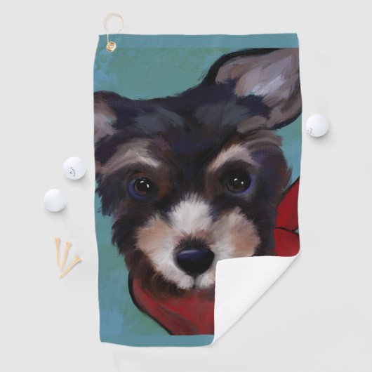 Yorkie Poo Golfhanddoek (Insitu)
