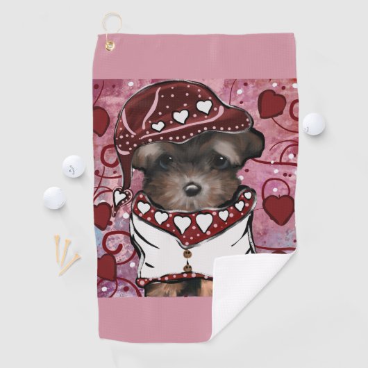 Yorkie Poo Golfhanddoek (Insitu)