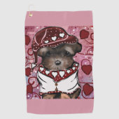 Yorkie Poo Golfhanddoek (Voorkant)