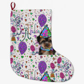 Yorkie Poo Grote Kerstsok (Voorkant)