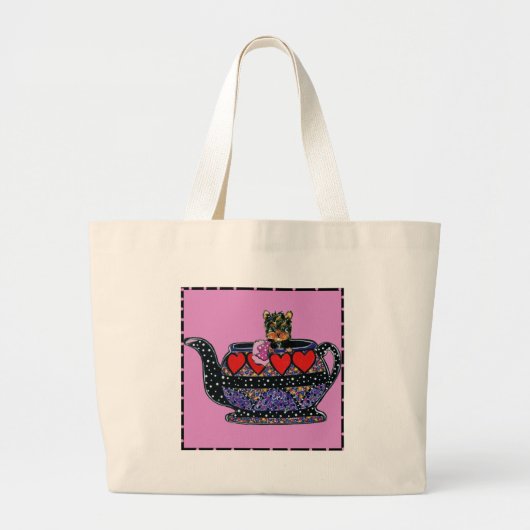 Yorkie Poo Grote Tote Bag (Voorkant)