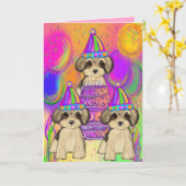 Yorkie Poo Kaart (Gele Bloem)