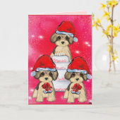Yorkie Poo Kaart (Gele Bloem)