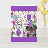 Yorkie Poo Kaart (Gele Bloem)