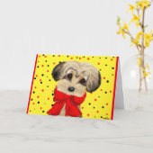 Yorkie Poo Kaart (Gele Bloem)