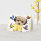 YORKIE POO KAART (Gele Bloem)