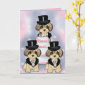 Yorkie Poo Kaart (Gele Bloem)