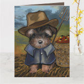 Yorkie Poo Kaart (Gele Bloem)