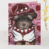 Yorkie Poo Kaart (Gele Bloem)