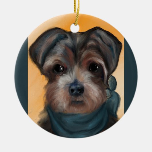 YORKIE POO KERAMISCH ORNAMENT (Voorkant)
