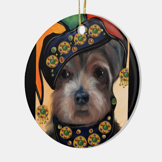 YORKIE POO KERAMISCH ORNAMENT (Links)