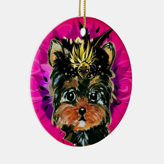 YORKIE POO KERAMISCH ORNAMENT (Rechts)