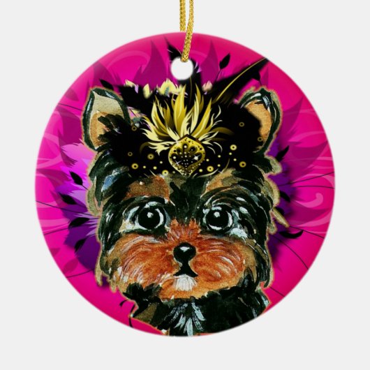 YORKIE POO KERAMISCH ORNAMENT (Voorkant)