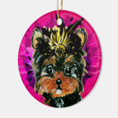 YORKIE POO KERAMISCH ORNAMENT (Links)