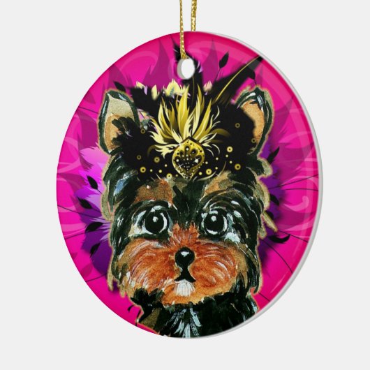 YORKIE POO KERAMISCH ORNAMENT (Links)